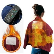 Electric Heated Blanket Shawl,Cordless USB Heated Shawl Blanket,Soft Flannel Portable Battery Powered Electric Blanket Heated Throw,Heating Warming Blanket for Car Office